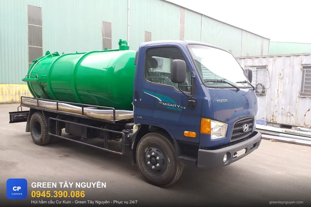 Xe hút hầm cầu chuyên dụng phục vụ H. Cư Kuin, Đắk Lắk - Green Tây Nguyên 0945.390.086
