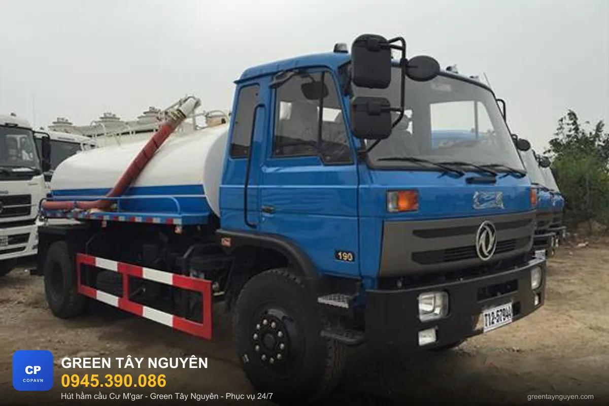 Xe hút hầm cầu chuyên dụng phục vụ H. Cư M'gar, Đắk Lắk - Green Tây Nguyên 0945.390.086