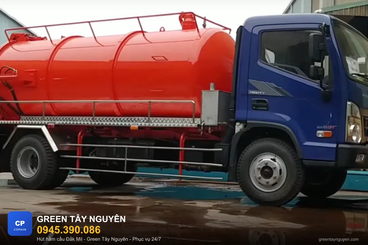Xe hút hầm cầu chuyên dụng phục vụ H. Đắk Mil, Đắk Nông - Green Tây Nguyên 0945.390.086