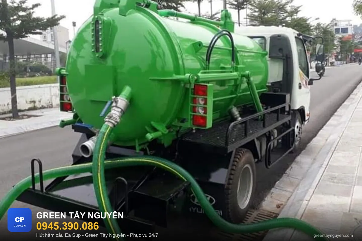 Xe hút hầm cầu chuyên dụng phục vụ H. Ea Súp, Đắk Lắk - Green Tây Nguyên 0945.390.086