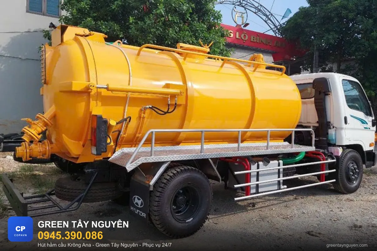 Xe hút hầm cầu chuyên dụng phục vụ H. Krông Ana, Đắk Lắk - Green Tây Nguyên 0945.390.086