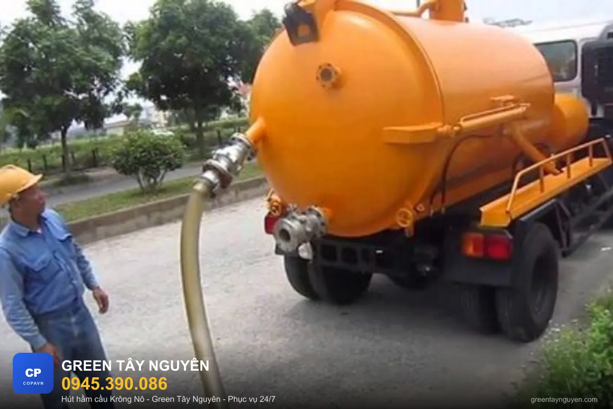 Xe hút hầm cầu chuyên dụng phục vụ H. Krông Nô, Đắk Nông - Green Tây Nguyên 0945.390.086