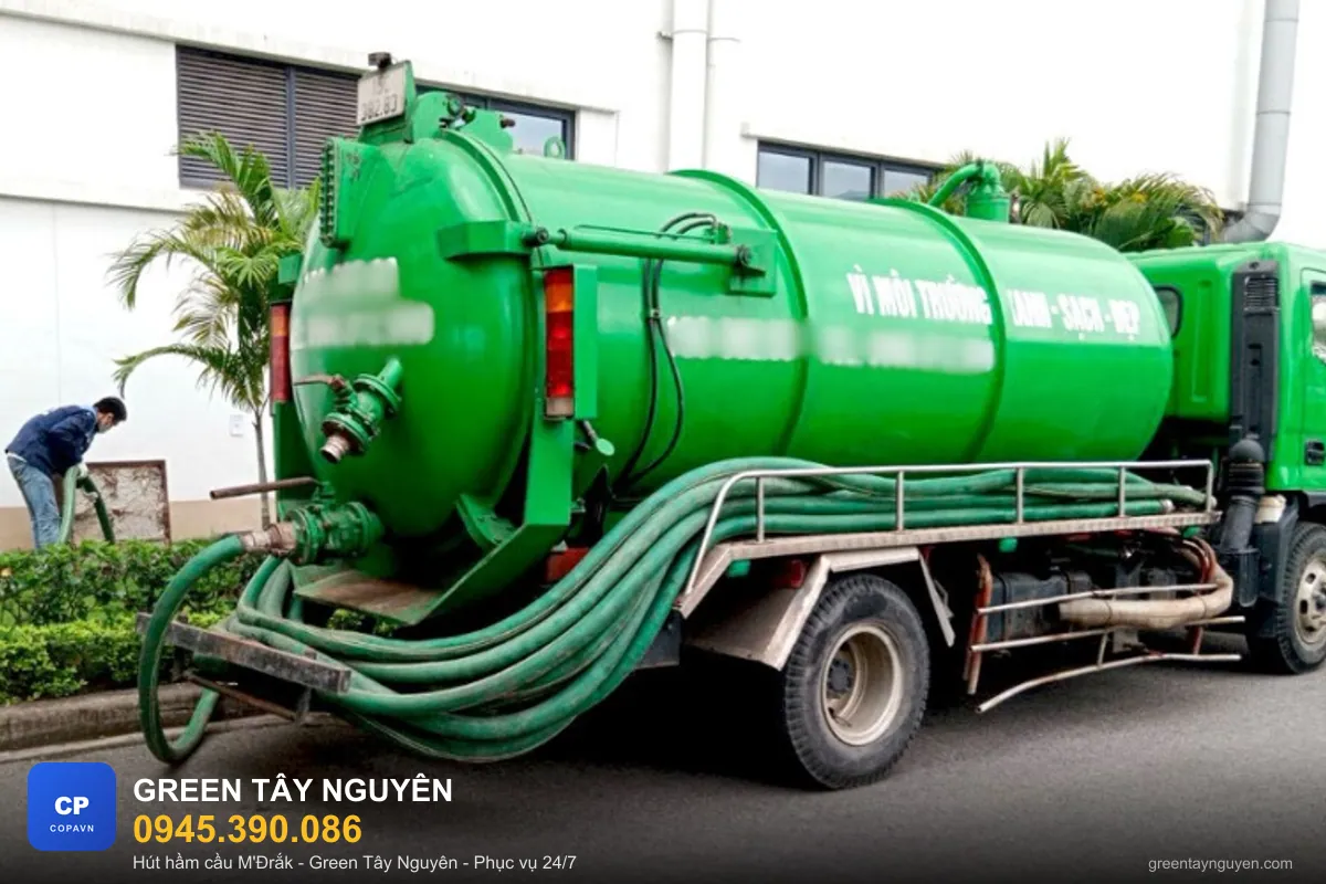 Xe hút hầm cầu chuyên dụng phục vụ H. M'Đrắk, Đắk Lắk - Green Tây Nguyên 0945.390.086